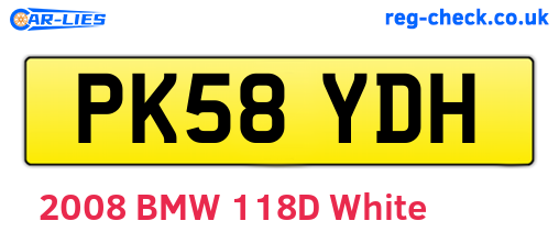 PK58YDH are the vehicle registration plates.