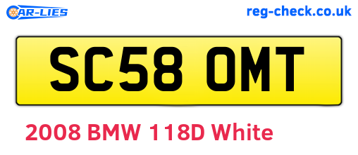 SC58OMT are the vehicle registration plates.