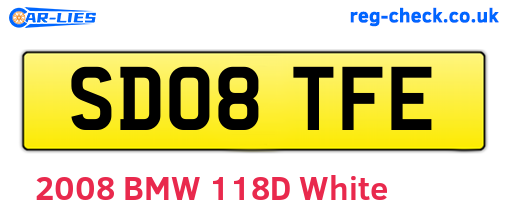 SD08TFE are the vehicle registration plates.
