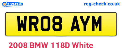 WR08AYM are the vehicle registration plates.