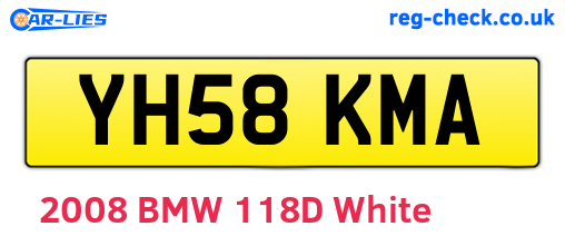 YH58KMA are the vehicle registration plates.