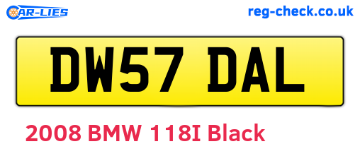 DW57DAL are the vehicle registration plates.