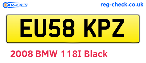 EU58KPZ are the vehicle registration plates.