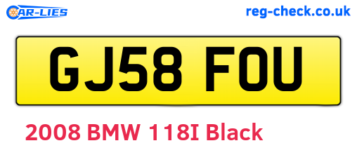 GJ58FOU are the vehicle registration plates.