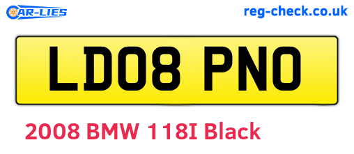 LD08PNO are the vehicle registration plates.
