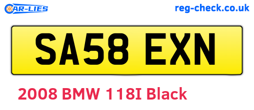 SA58EXN are the vehicle registration plates.