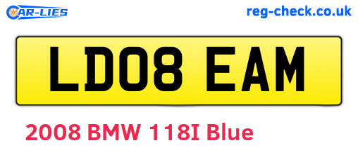 LD08EAM are the vehicle registration plates.