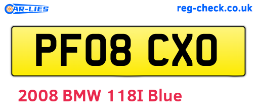 PF08CXO are the vehicle registration plates.