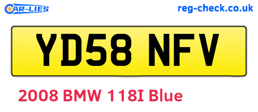 YD58NFV are the vehicle registration plates.