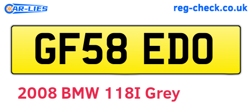 GF58EDO are the vehicle registration plates.