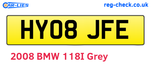 HY08JFE are the vehicle registration plates.