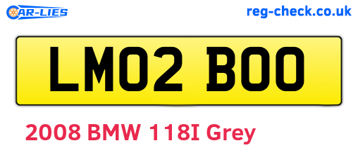 LM02BOO are the vehicle registration plates.