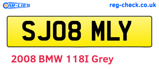 SJ08MLY are the vehicle registration plates.