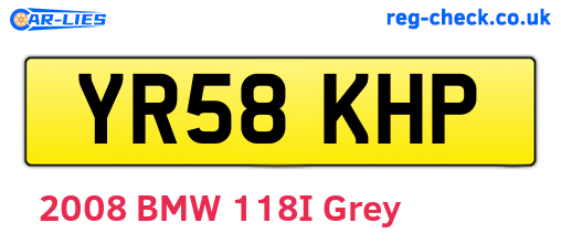 YR58KHP are the vehicle registration plates.