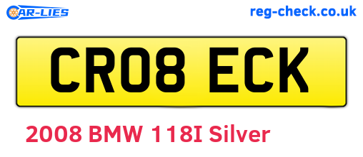 CR08ECK are the vehicle registration plates.