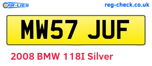 MW57JUF are the vehicle registration plates.