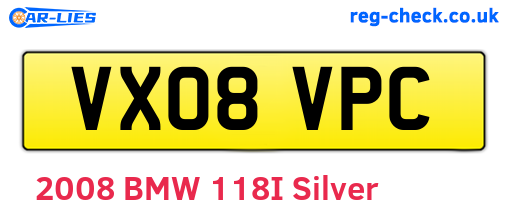 VX08VPC are the vehicle registration plates.