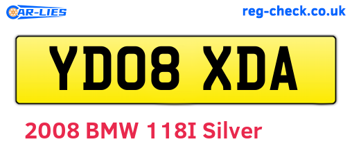 YD08XDA are the vehicle registration plates.