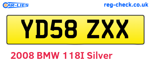 YD58ZXX are the vehicle registration plates.
