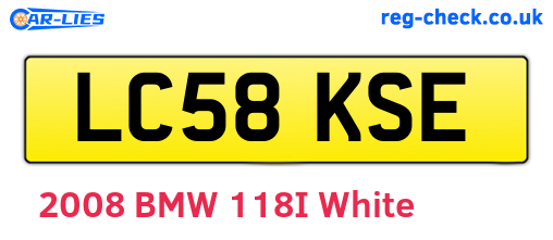 LC58KSE are the vehicle registration plates.