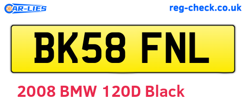BK58FNL are the vehicle registration plates.