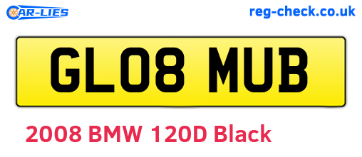 GL08MUB are the vehicle registration plates.