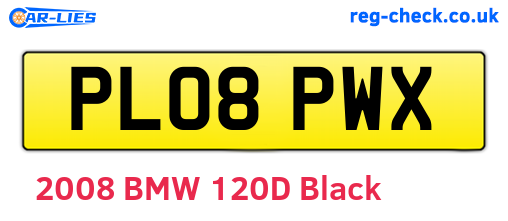PL08PWX are the vehicle registration plates.