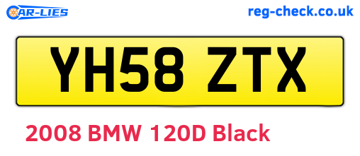 YH58ZTX are the vehicle registration plates.
