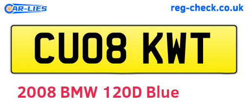 CU08KWT are the vehicle registration plates.