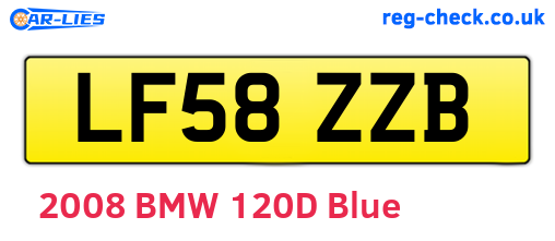 LF58ZZB are the vehicle registration plates.