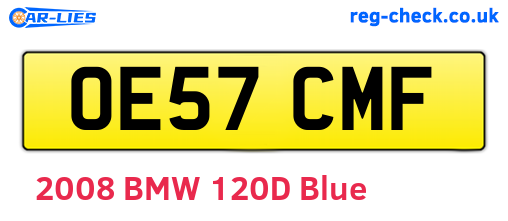 OE57CMF are the vehicle registration plates.