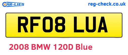 RF08LUA are the vehicle registration plates.