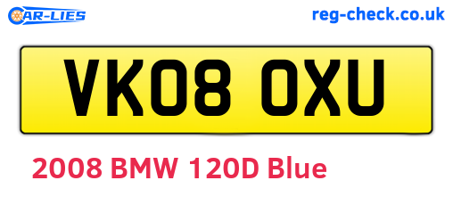 VK08OXU are the vehicle registration plates.