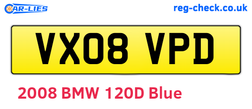 VX08VPD are the vehicle registration plates.