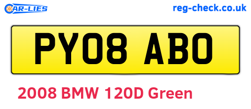 PY08ABO are the vehicle registration plates.