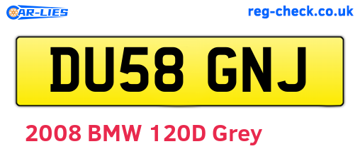 DU58GNJ are the vehicle registration plates.