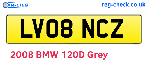 LV08NCZ are the vehicle registration plates.