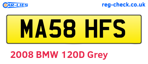 MA58HFS are the vehicle registration plates.