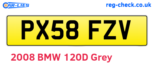 PX58FZV are the vehicle registration plates.