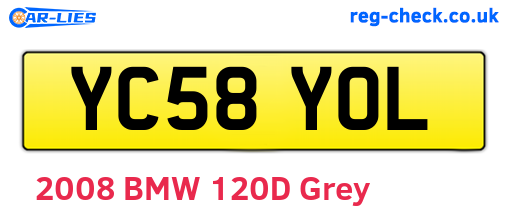 YC58YOL are the vehicle registration plates.