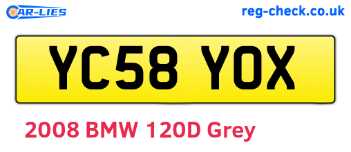YC58YOX are the vehicle registration plates.