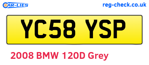 YC58YSP are the vehicle registration plates.