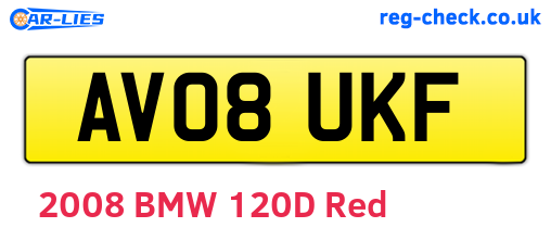 AV08UKF are the vehicle registration plates.