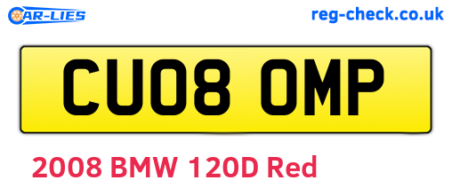 CU08OMP are the vehicle registration plates.