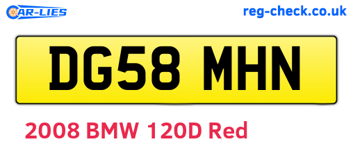 DG58MHN are the vehicle registration plates.