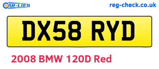 DX58RYD are the vehicle registration plates.