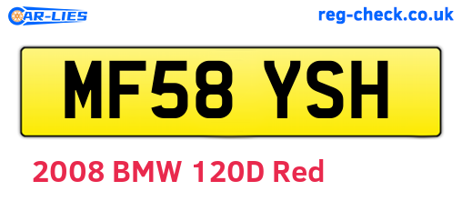 MF58YSH are the vehicle registration plates.