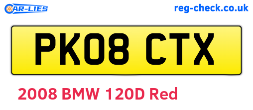 PK08CTX are the vehicle registration plates.
