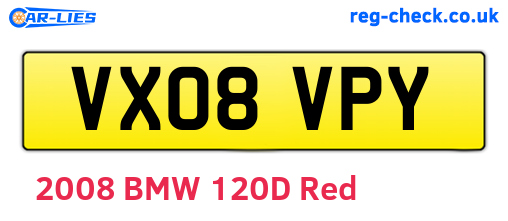 VX08VPY are the vehicle registration plates.