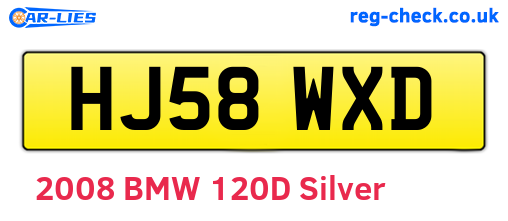 HJ58WXD are the vehicle registration plates.